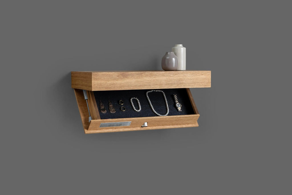 SecretShelf - Floating Wall-Mounted Shelf with Hidden Storage Safe Compartment