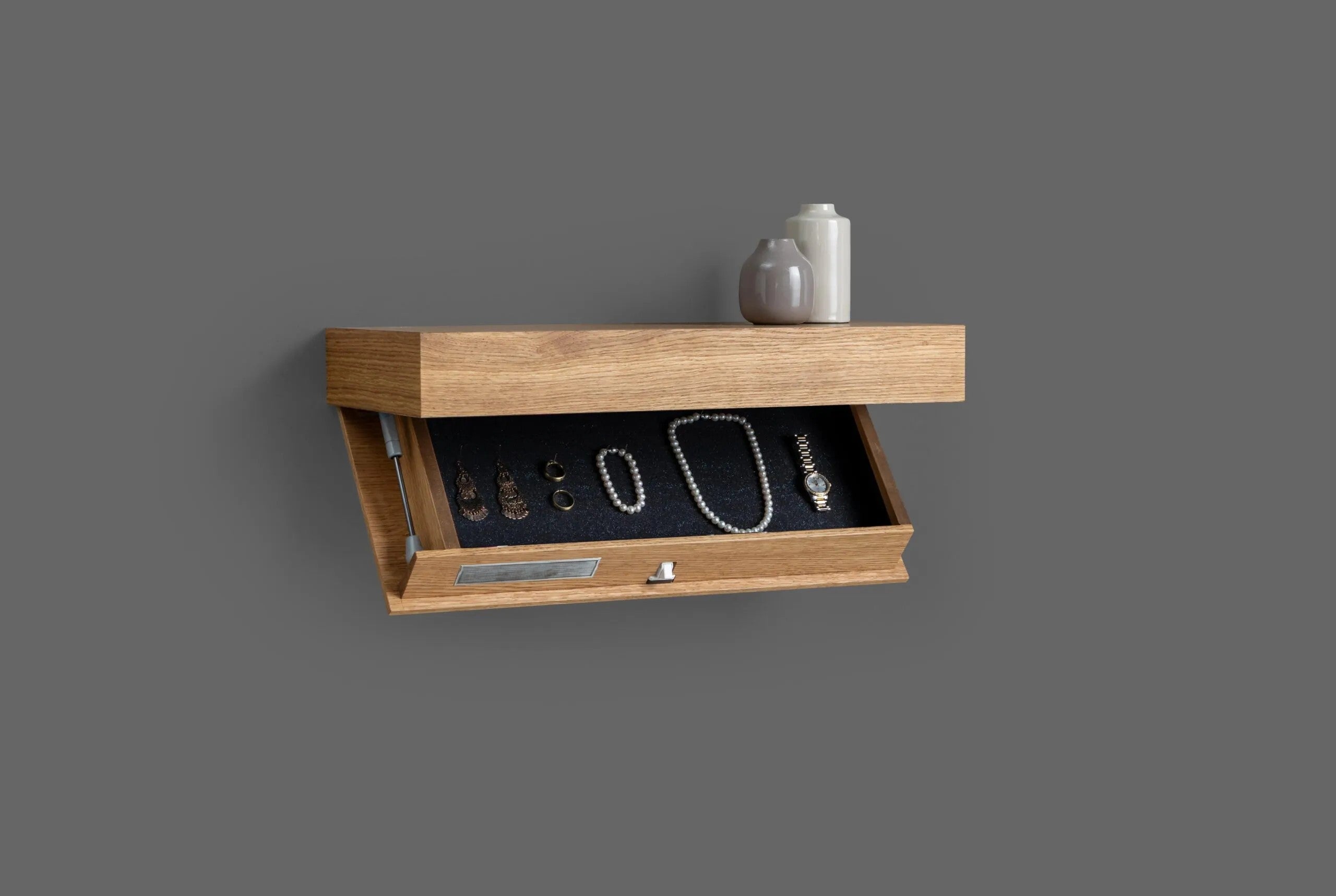 SecretShelf - Floating Wall-Mounted Shelf with Hidden Storage Safe Compartment