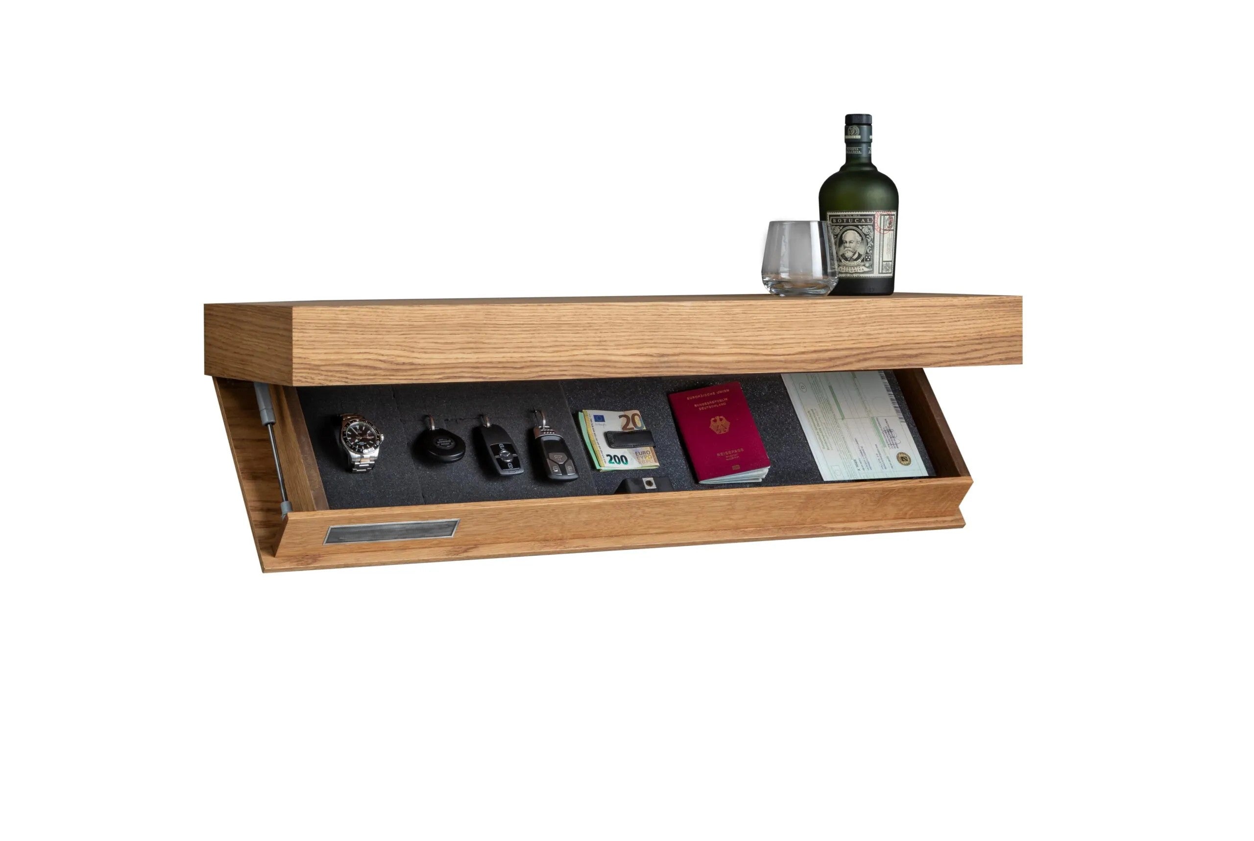 SecretShelf - Floating Wall-Mounted Shelf with Hidden Storage Safe Compartment